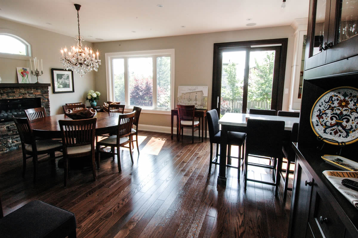 Custom Home Building in Oakville eating area after